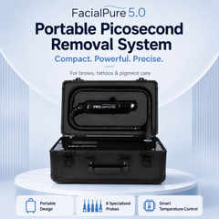 Profesjonalny Laser Pikosekundowy LASER FacialPure 5.0 w Walizce – Bezinwazyjne i Bezbolesne Usuwanie Tatuażu oraz Brwi, Technologia Brilliant Black