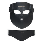 Maska silikonowa LED do twarzy i szyi LED-FacialGlow 4D, profesjonalna terapia światłem LED w 8 kolorach, działanie przeciwstarzeniowe i rozjaśniające, 400 wiązek światła