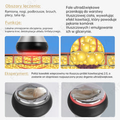 3w1 40K RF Ultradzwiękowa Kawitacja, Urządzenie do Liposukcji i Wyszczuplania, 3 Głowice Masujące, Brzuch, Talia, Ramiona, Nogi, Pośladki