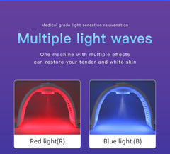 7-kolorowa maska LED do terapii światłem twarzy, 170 diod LED z funkcją nano mgiełki, fotodynamiczne urządzenie kosmetyczne PDT przeciwzmarszczkowe i odmładzające