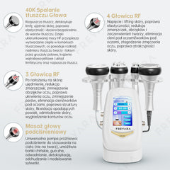 40K 4w1 RF Ultradzwiękowa Kawitacja Vacuum, Urządzenie do Liposukcji i Wyszczuplania, Twarz, Ramiona, Talię, Brzuch, Nogi