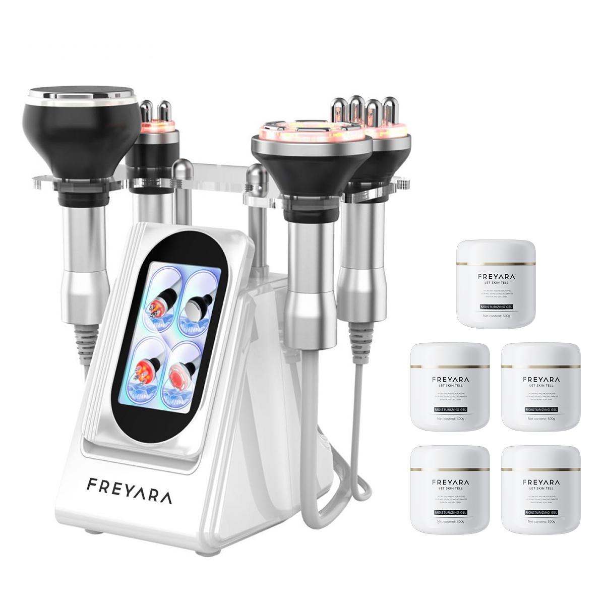 FREYARA Urządzenie do Kawitacji 80K 4w1 + 5 Opakowań Żelu Pielęgnacyjnego FREYARA po 300 g