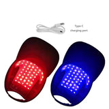 Czapka do terapii światłem wspomagająca porost włosów, 70 diod LED, masaż skóry głowy, terapia czerwonym i niebieskim światłem, system odbudowy włosów dla mężczyzn i kobiet