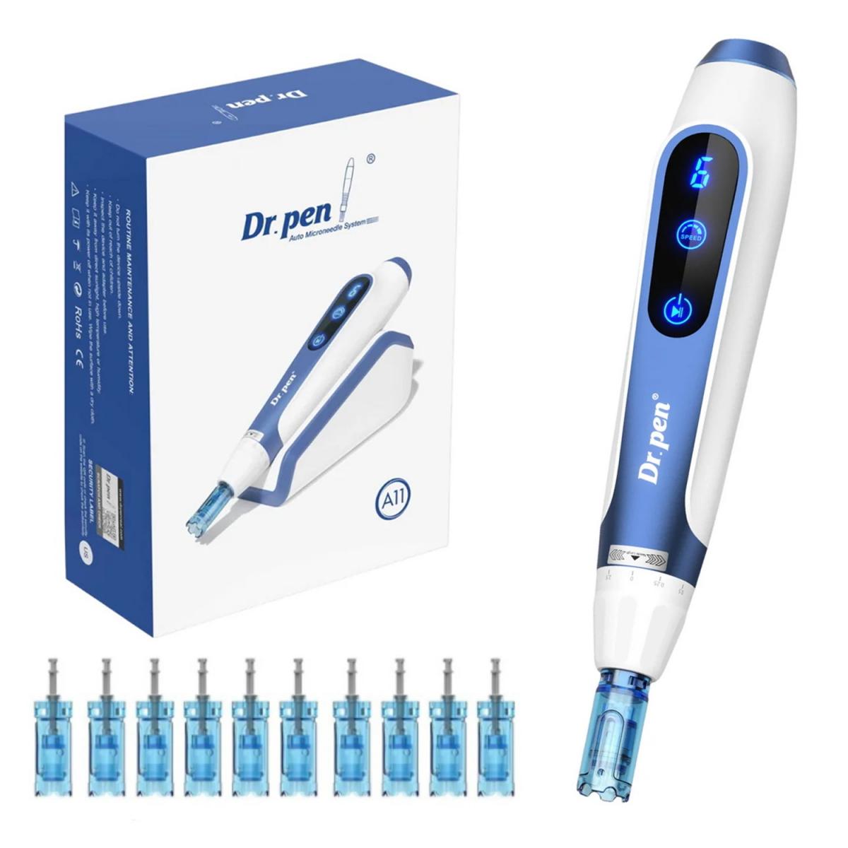 Dr. Pen A11 Profesjonalny Dermapen do mikronakłuwania, ładowanie USB, z wymiennymi kartridżami