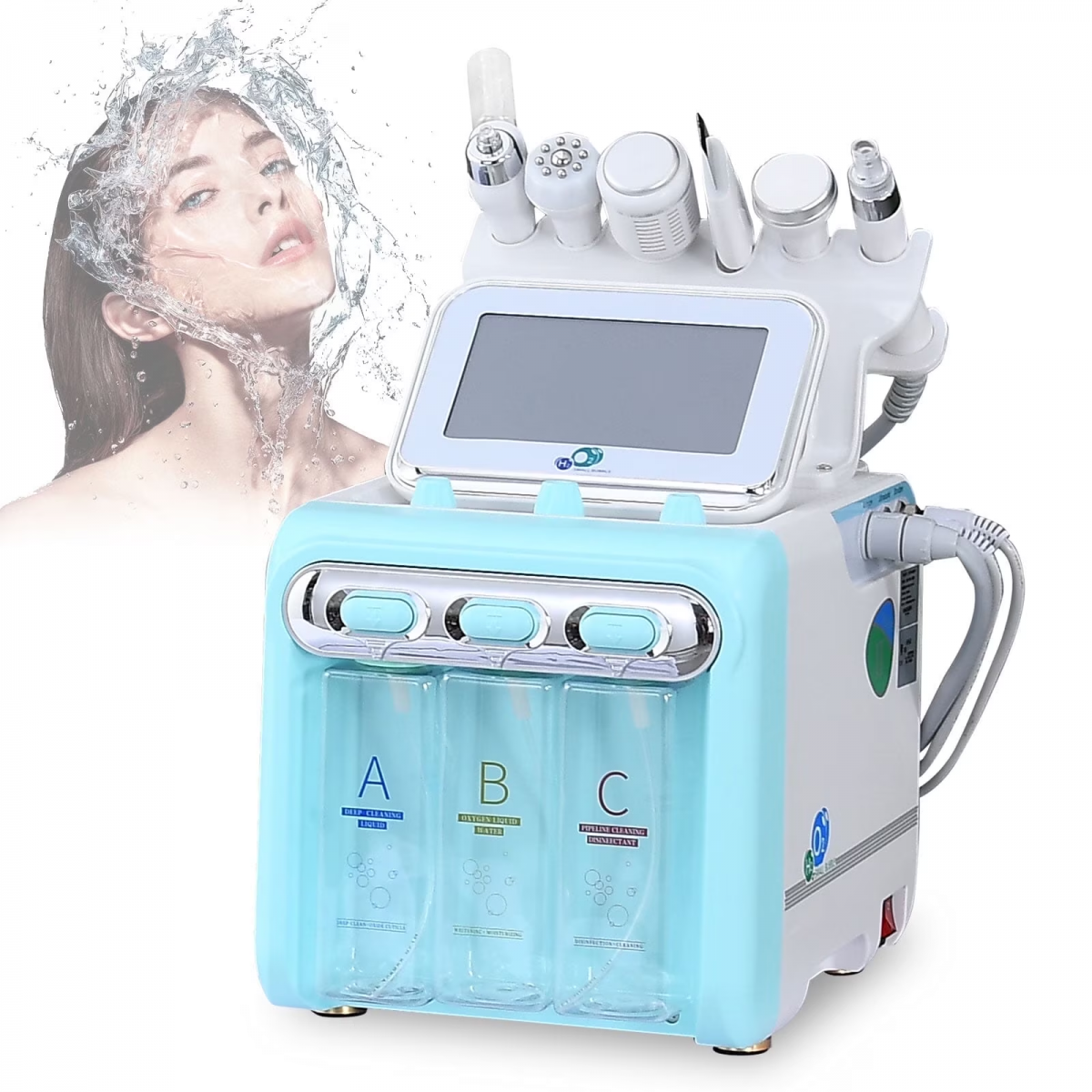Profesjonalne urządzenie do peelingu wodnego Aqua, mikrodermabrazji, BIO ujędrniania twarzy, nawilżania i tlenoterapii wodno-hydraulicznej do zaawansowanych zabiegów pielęgnacji skóry i anti-aging