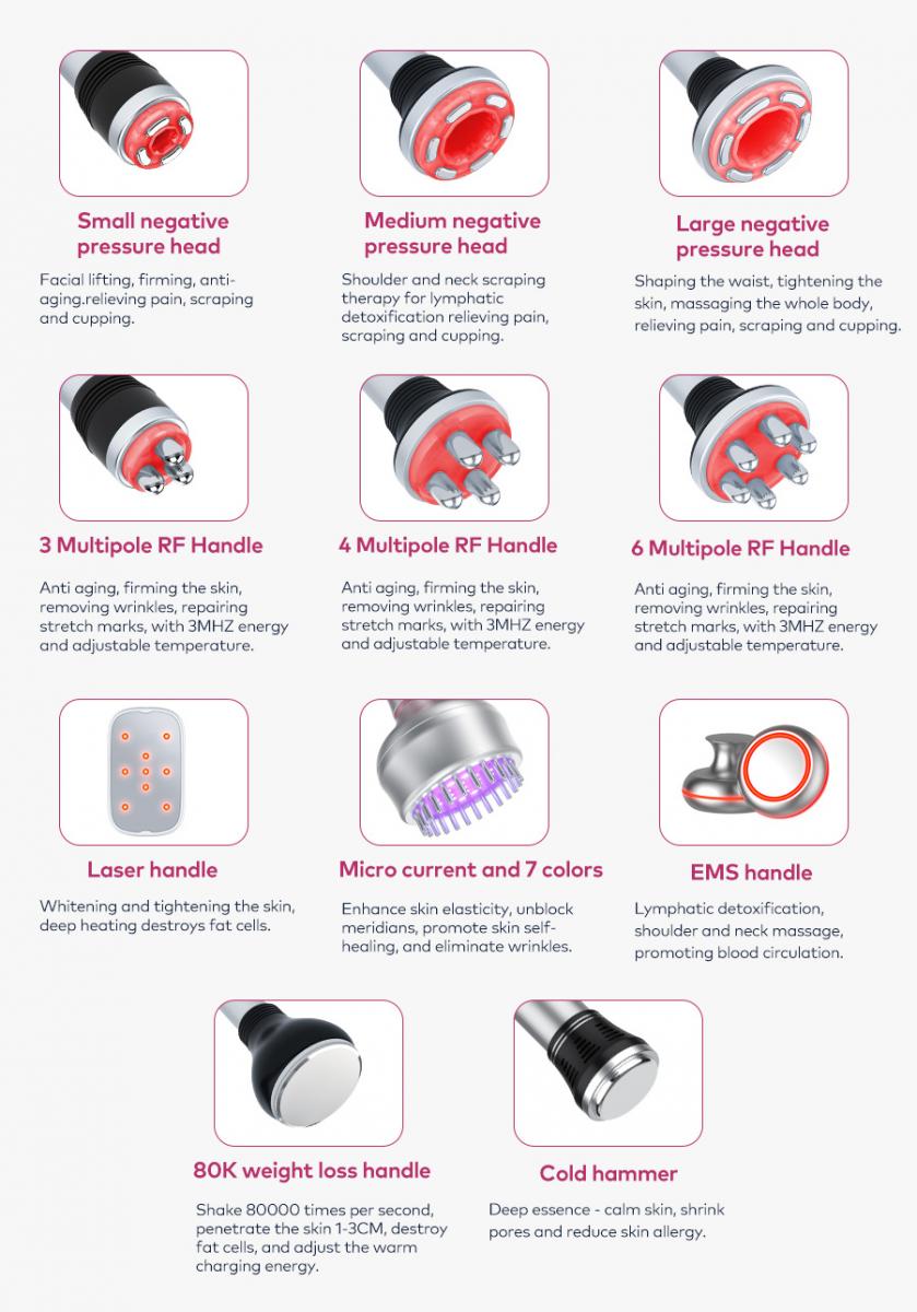 80K 11w1 Urządzenie RF z Kawitacją Ultradźwiękową z 6 Paskami EMS/Lipolaser, Profesjonalny System Modelowania Sylwetki, Antycellulitowy Masażer do Salonu i SPA