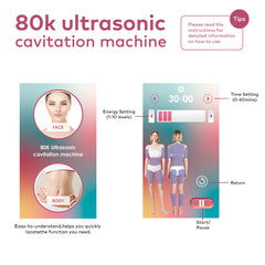 80k RF Ultradźwiękowy Próżniowy System Kawitacji 6w1, do Spalania Tłuszczu, Modelowania i Wyszczuplania Ciała, z Elektrodami EMS