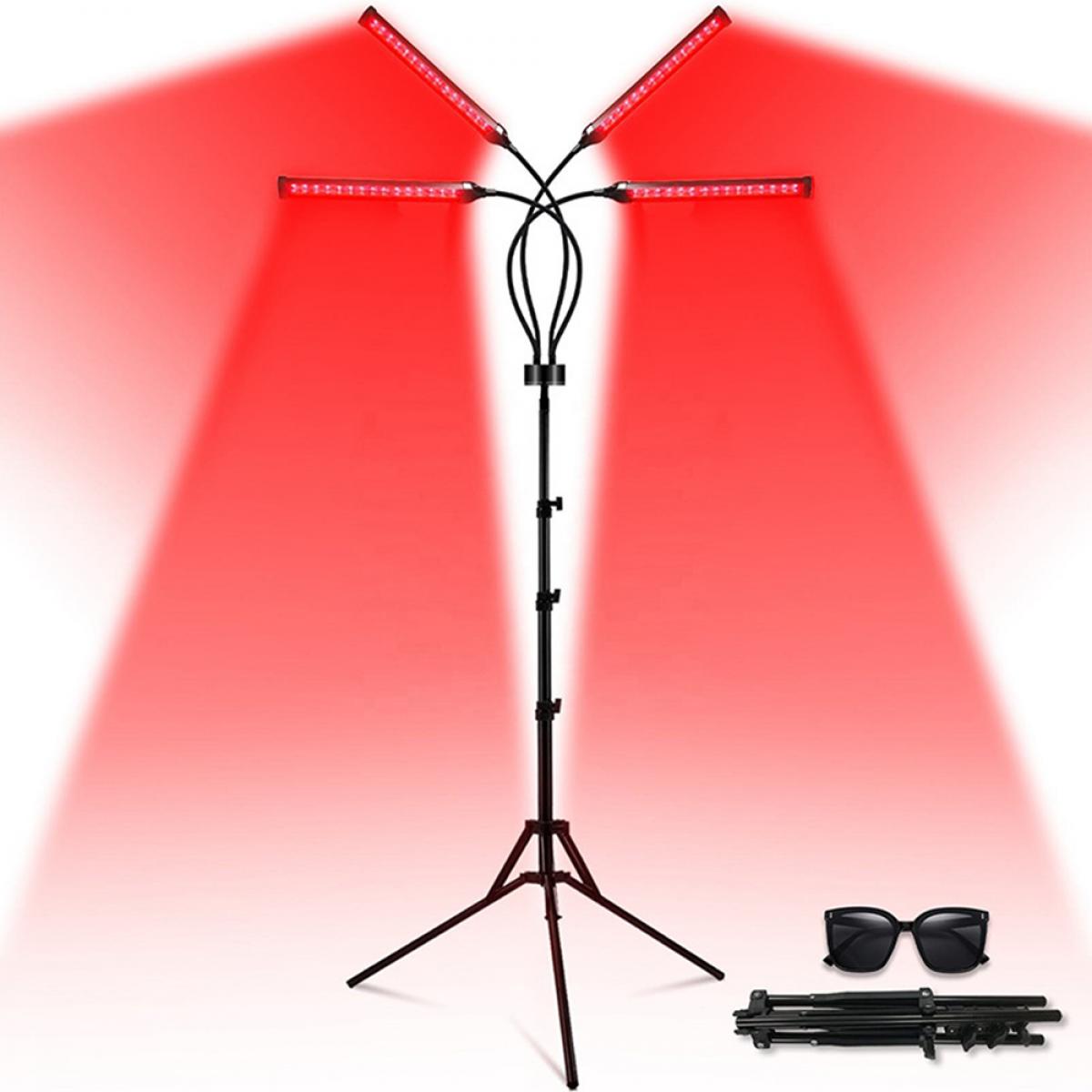 Panel do terapii światłem czerwonym LED na podczerwień 2 długości fali, pełne ciało, urządzenie 4-głowicowe z 660 nm i 850 nm bliskiej podczerwieni do twarzy, mięśni, ciała i pielęgnacji skóry