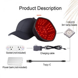 Czapka do terapii czerwonym światłem z 108 diodami LED - naturalny porost włosów, regeneracja skóry głowy i głęboki relaks