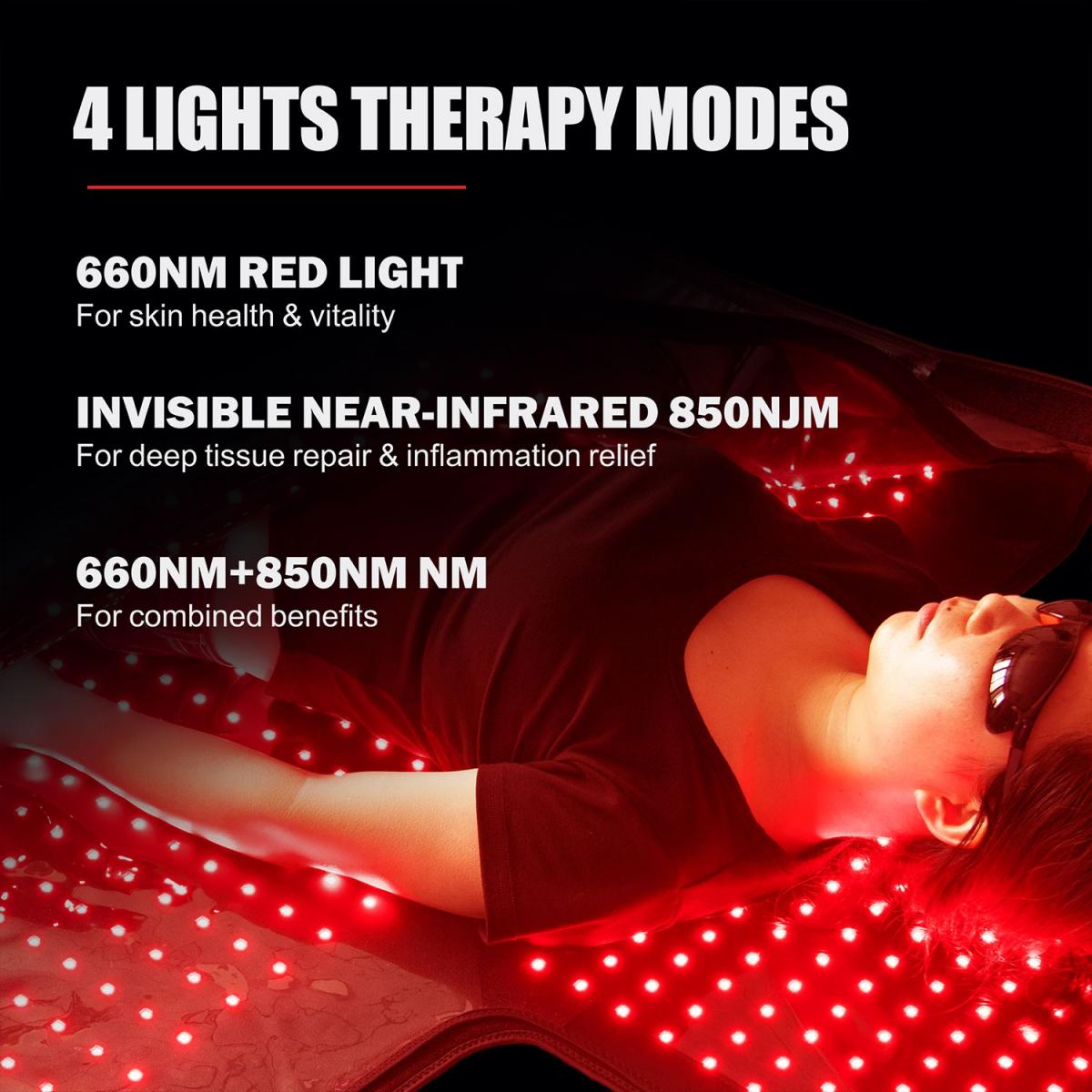 Śpiwór do terapii światłem czerwonym 200 × 240 cm, 2184 diody LED 660 nm + 850 nm światło podczerwone do ciała – wspomaganie redukcji tkanki tłuszczowej, łagodzenie bólu i poprawa jakości snu