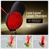 96-diodowa czapka do terapii laserowej LLLT, wysoko skupiona energia docierająca bezpośrednio do korzenia mieszka włosowego (5-8 mm), urządzenie do odrastania włosów