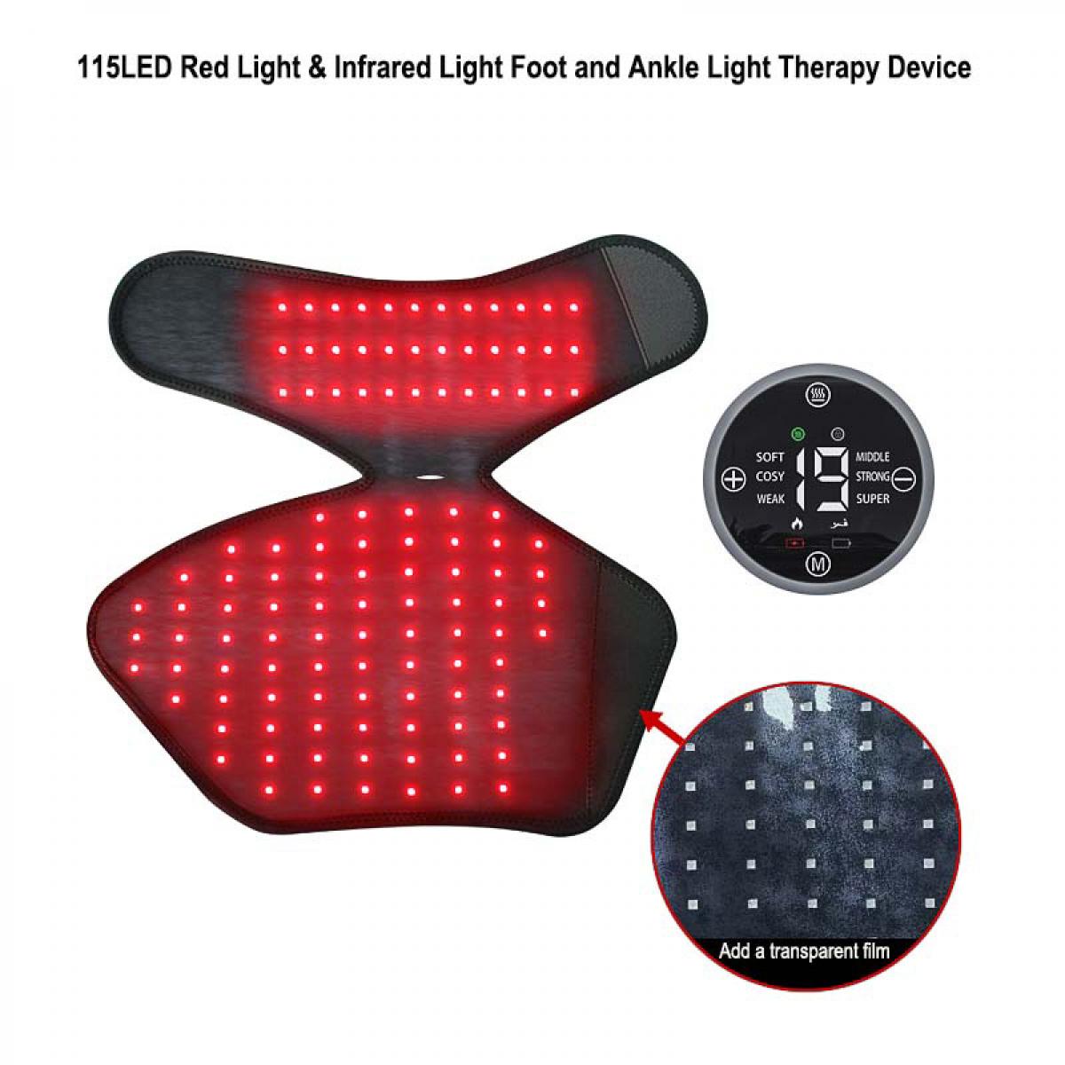 LED-FeetRepair G33 – urządzenie do terapii światłem czerwonym i podczerwonym na stopy i kostkę z 115 diodami LED (opakowanie pojedyncze), łagodzenie artretyzmu stóp, skręceń i bólu mięśni