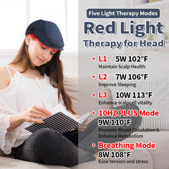 FREYARA bezprzewodowa czapka do terapii światłem LED (84 diody LED), wspomaga zdrowszy wzrost włosów, bateria 1800 mAh, ładowalna i przenośna