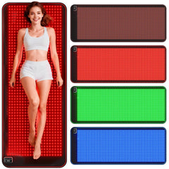 FREYARA Mata do terapii światłem LED XXL 183 × 72 cm na całe ciało, 4 kolory, 1344 diody LED – do pielęgnacji skóry, relaksacji mięśni i użytku domowego