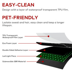 FREYARA Mata do terapii światłem LED XXL 183 × 72 cm na całe ciało, 4 kolory, 1344 diody LED – do pielęgnacji skóry, relaksacji mięśni i użytku domowego