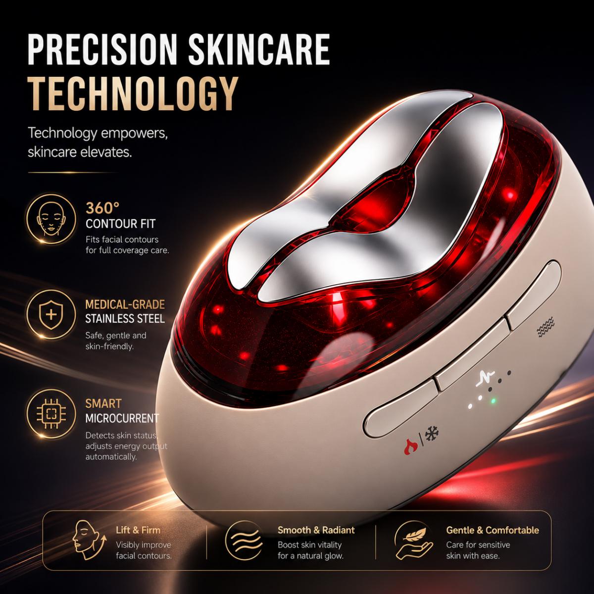 EMS-FacialGlow HC2501 – Dwutrybowe Urządzenie Kosmetyczne, Moc Rozjaśniania i Anti-Aging z Terapią Ciepłem i Zimnem