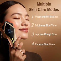 MF-FacialGlow HC029 6 w 1 – Mikroprądy EMS, podgrzewanie i terapia światłem LED 7 kolorów, lifting twarzy, redukcja zmarszczek, ujędrnianie i odmładzanie skóry
