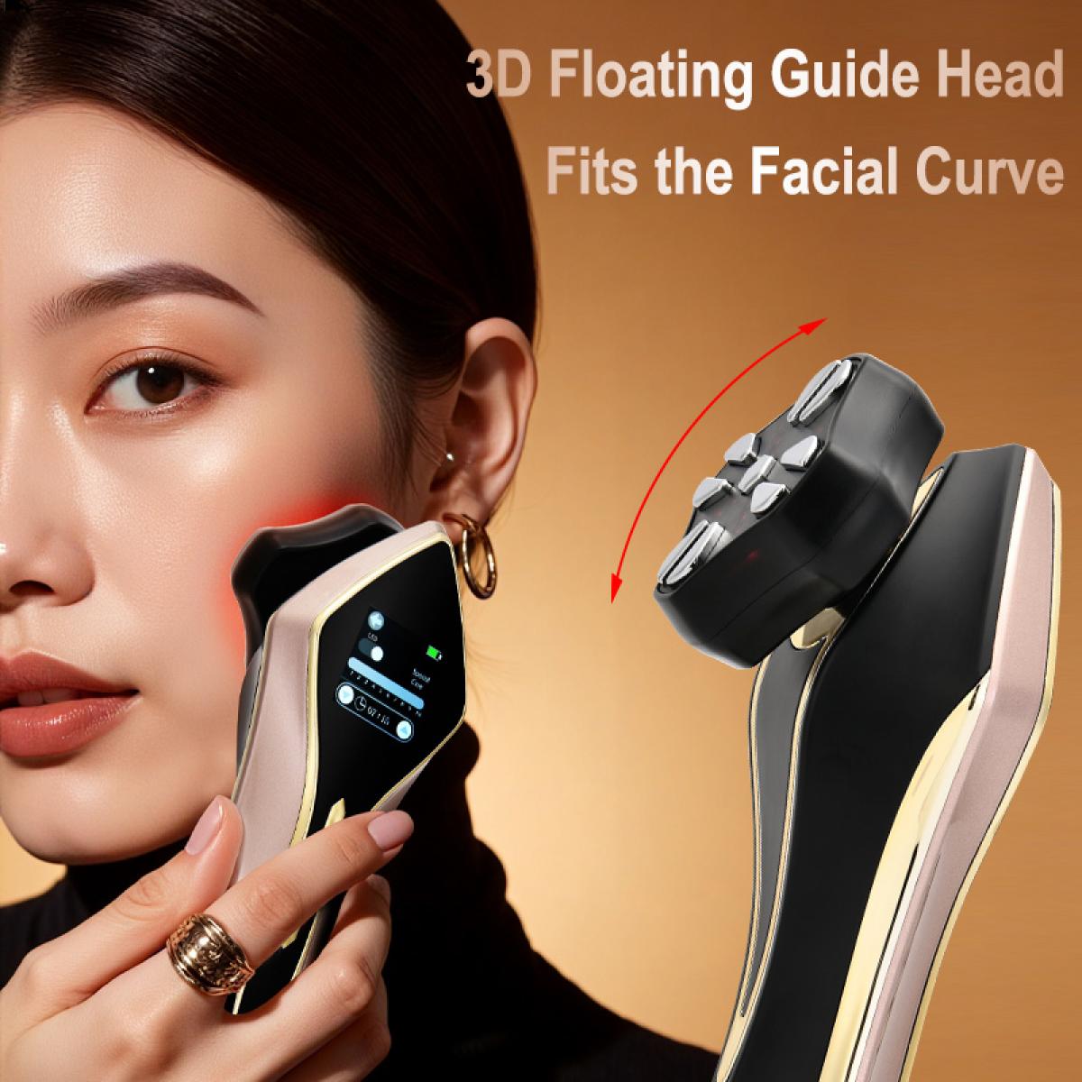MF-FacialGlow HC029 6 w 1 – Mikroprądy EMS, podgrzewanie i terapia światłem LED 7 kolorów, lifting twarzy, redukcja zmarszczek, ujędrnianie i odmładzanie skóry