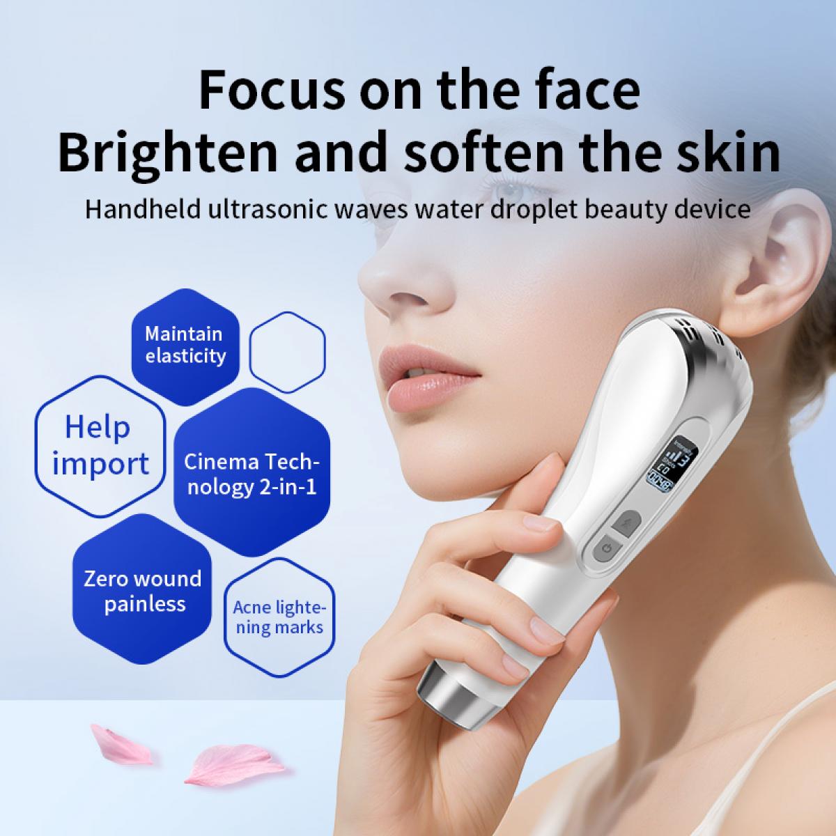 HIFU – FacialDefy 2.0 Max, Przenośne urządzenie liftingujące z ultradźwiękowymi falami typu Water Drop, Aparat z mikroogniskowaną technologią ultradźwiękową