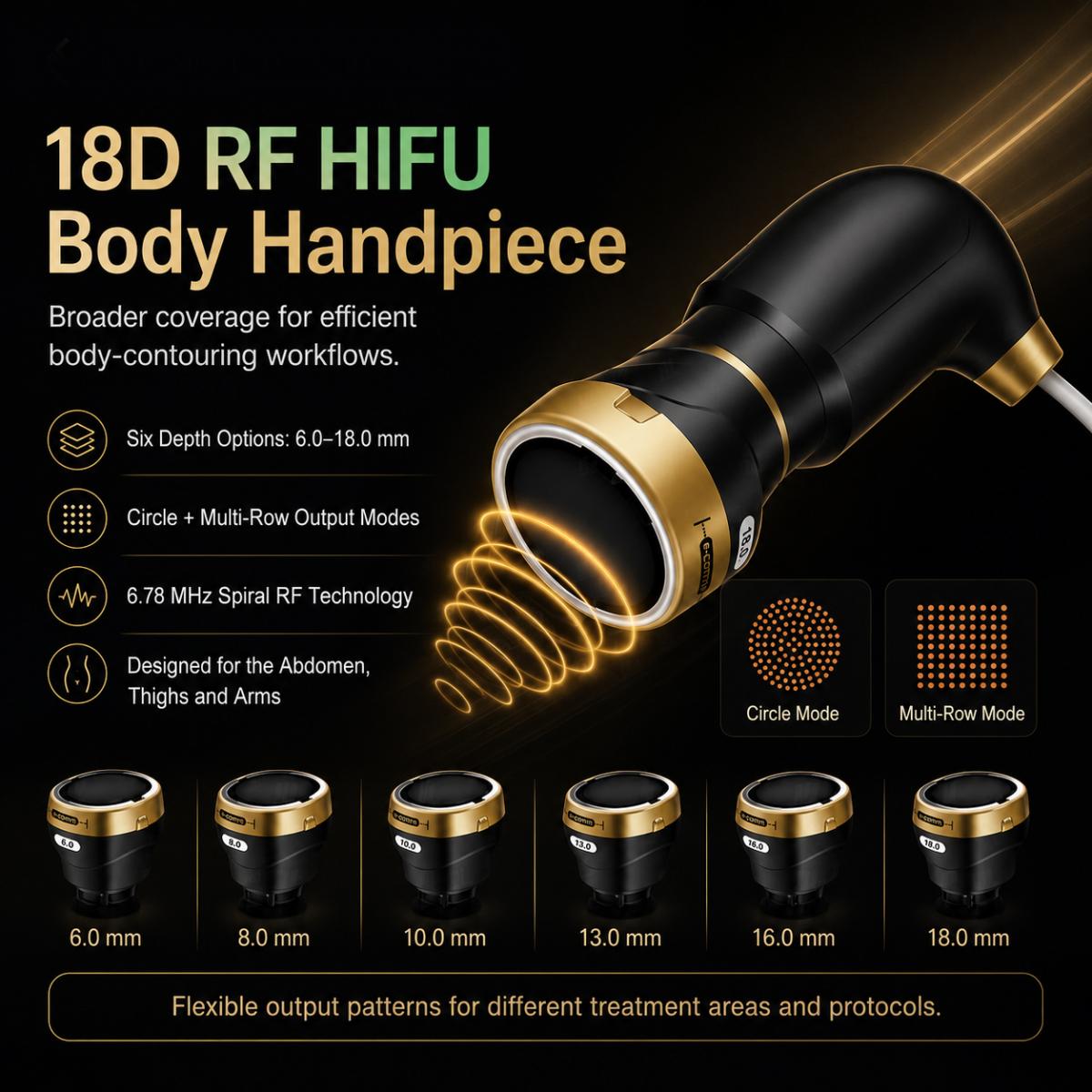 FREYARA HIFU FacialDefy 6.0, Profesjonalne urządzenie kosmetyczne 2w1 HIFU i RF do ujędrniania skóry, liftingu twarzy i modelowania sylwetki
