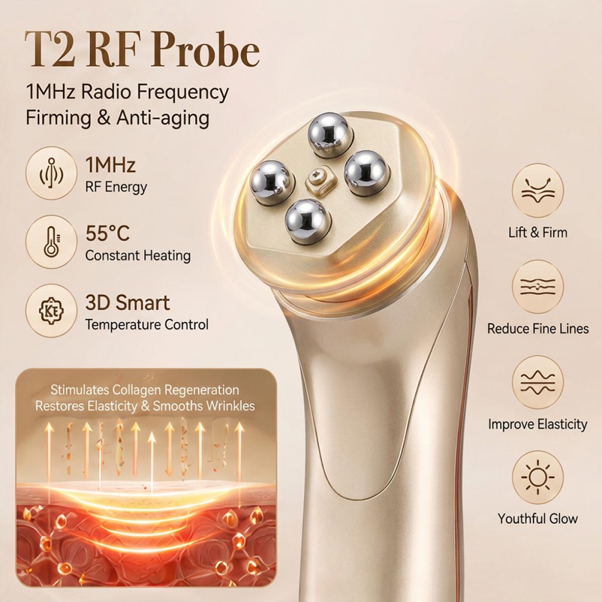 Urządzenie do Twarzy Anti-Aging FREYARA RF EMS LED do Użytku Domowego – Redukcja Zmarszczek, Ujędrnianie, Lifting i Odmładzanie dla Promiennej Skóry