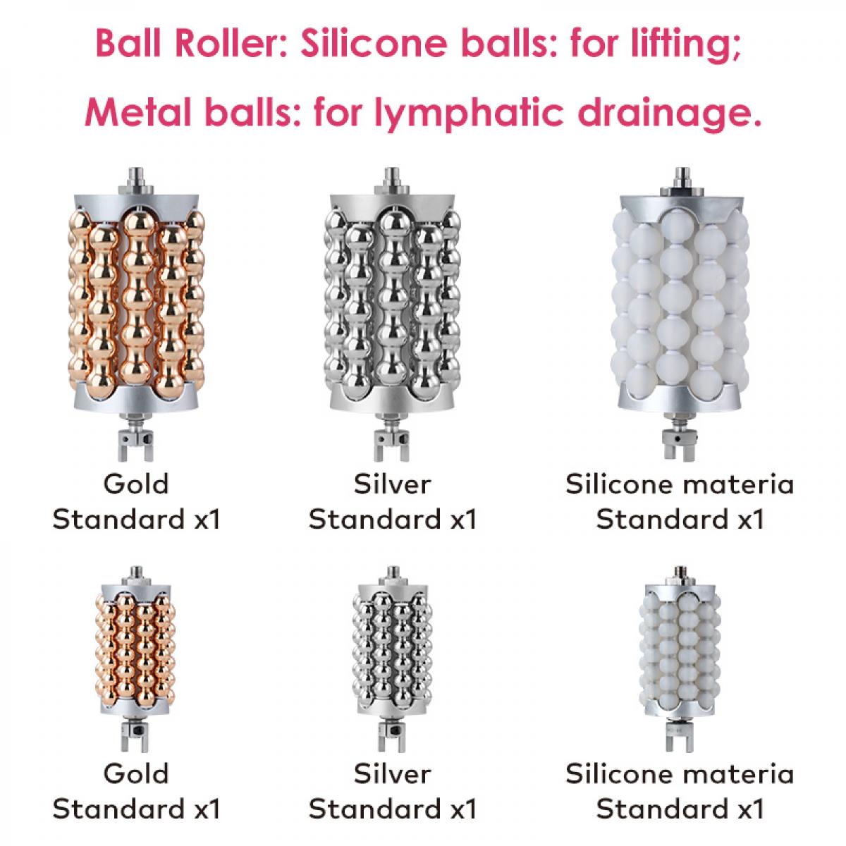 Urządzenie do masażu Inner Ball Roller z 2 uchwytami – terapia kompresji i mikrowibracji z czerwonym i niebieskim LED do modelowania sylwetki, drenażu limfatycznego, redukcji cellulitu, rozluźnienia mięśni i ujędrniania skóry