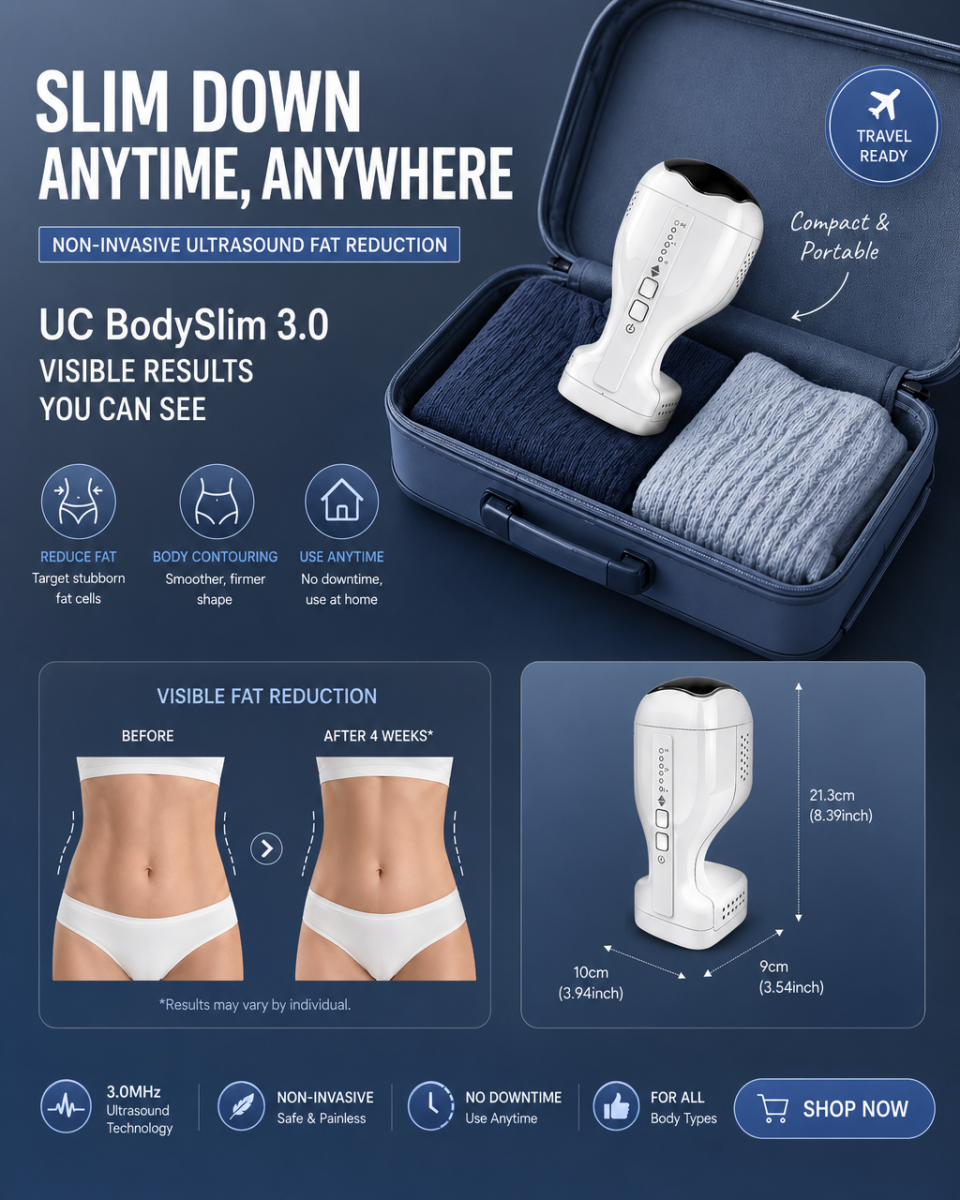 UC - BodySlim 3.0, nieinwazyjne urządzenie do redukcji tkanki tłuszczowej za pomocą ultradźwięków, przeznaczone do brzucha, ud, ramion i bioder