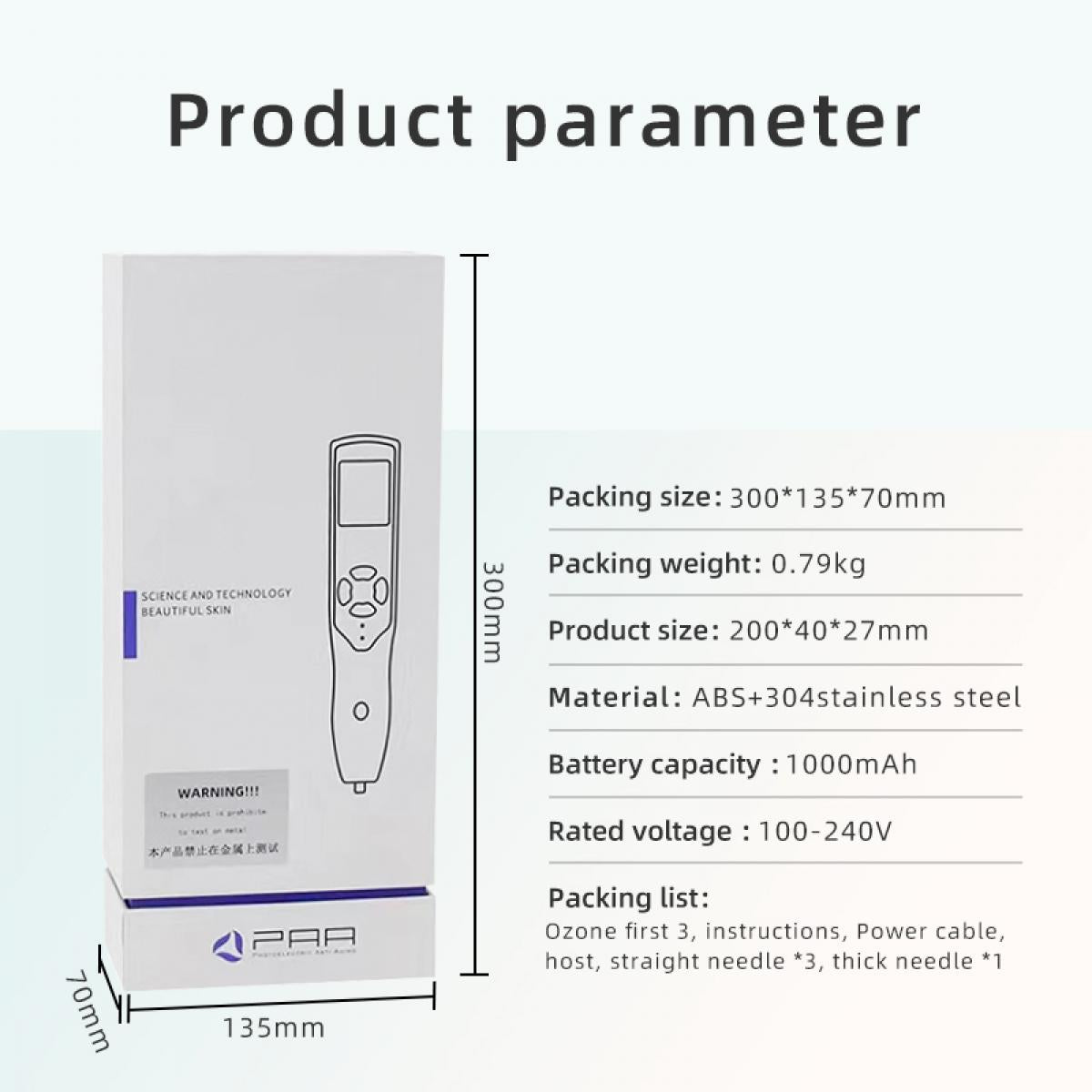 PM FacialPure 2.0, wielofunkcyjne pióro ozonowo-plazmowe do usuwania znamion i przebarwień, wspomagania wchłaniania serum oraz głębokiego oczyszczania skóry