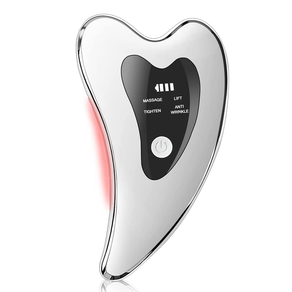 Elektryczny Gua Sha, Masażer do Twarzy na Zmarszczki, Obrzęki, Podwójny Podbródek, Likwidujący Napięcie, Podgrzewany i Wibrujący