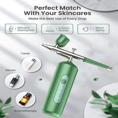 Aerograf do Twarzy z Tlenem, Parownik z Tonerem Nano, Rozpylacz 0.3mm, Akumulator USB