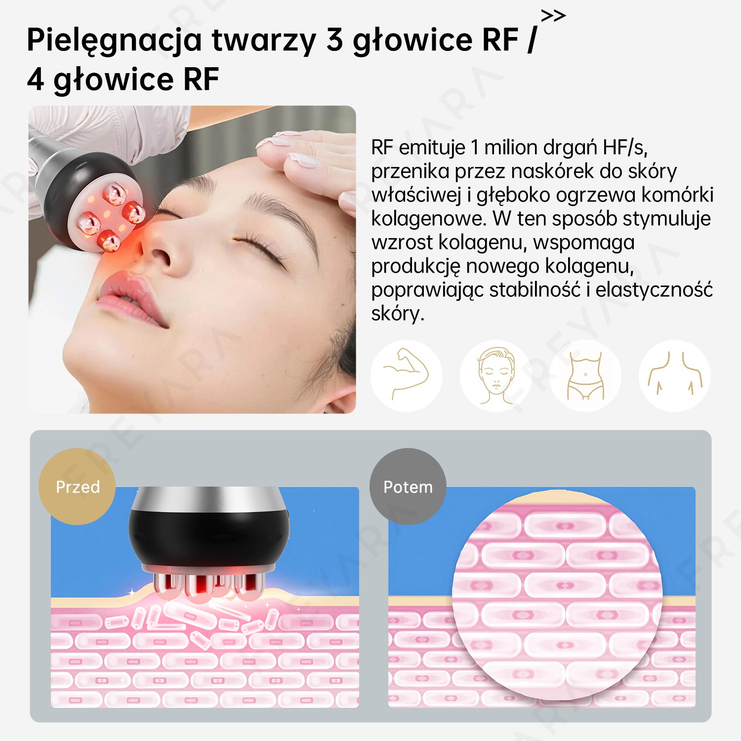 3w1 40K RF Maszyna Kawitacyjna, Urządzenie Wyszczuplające do Rzeźbienia Ciała, 3 Głowice Masujące do Tłuszczu z Brzucha, Talii, Ramienia, Nogi, Tyłka