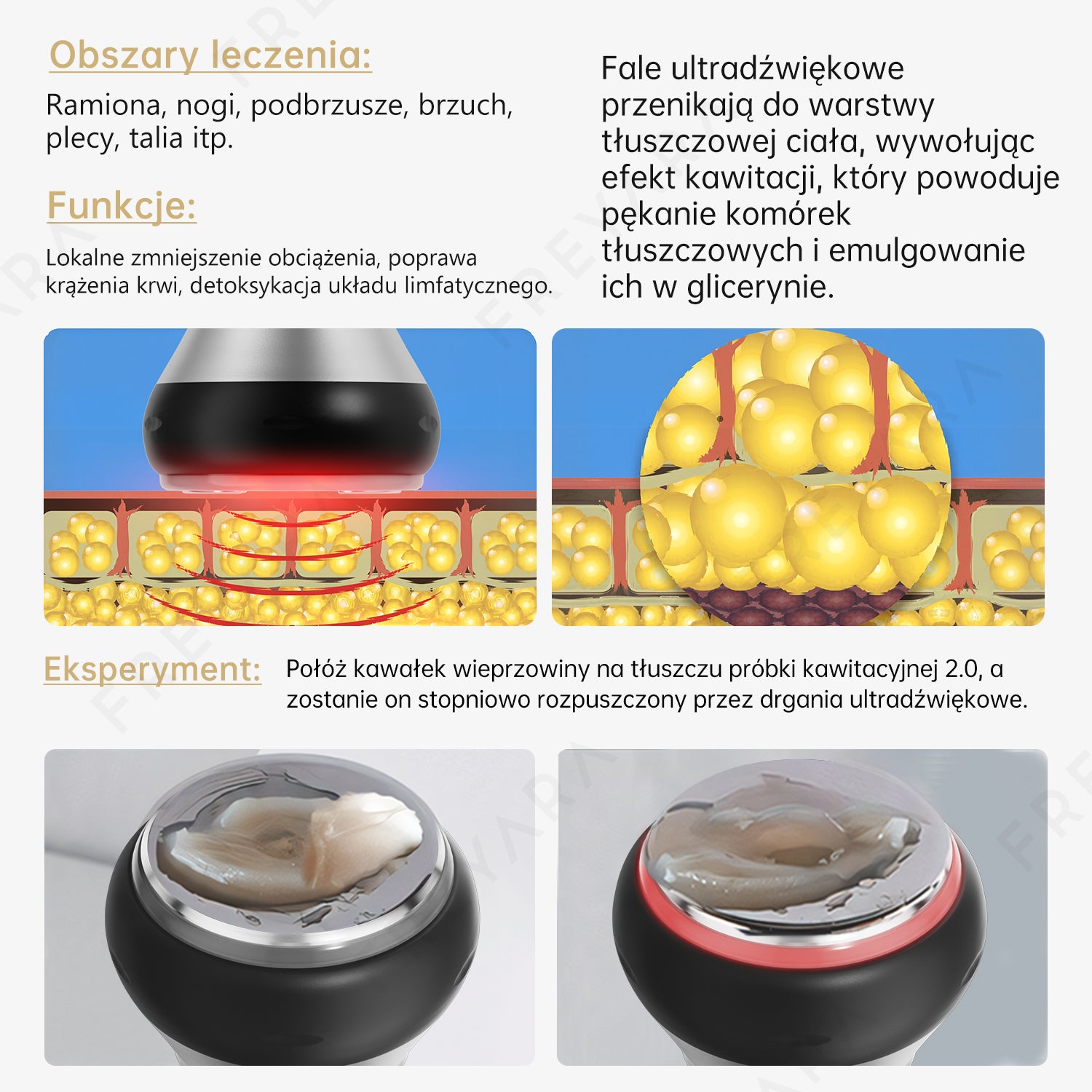 3w1 40K RF Maszyna Kawitacyjna, Urządzenie Wyszczuplające do Rzeźbienia Ciała, 3 Głowice Masujące do Tłuszczu z Brzucha, Talii, Ramienia, Nogi, Tyłka