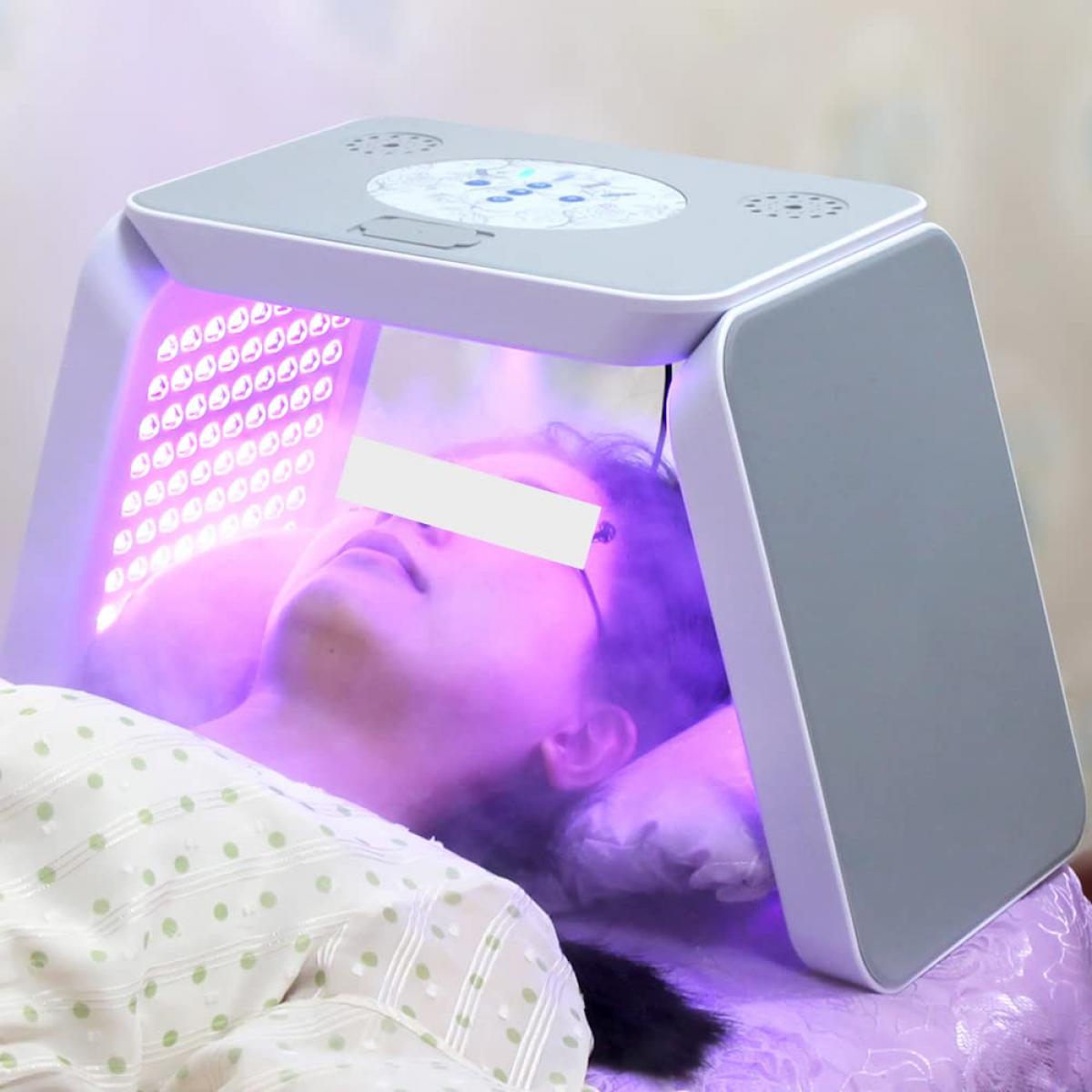 7-kolorowa maska LED do terapii światłem twarzy, 222 diody LED, fotodynamiczna terapia PDT, składane urządzenie kosmetyczne przeciwzmarszczkowe do odmładzania skóry