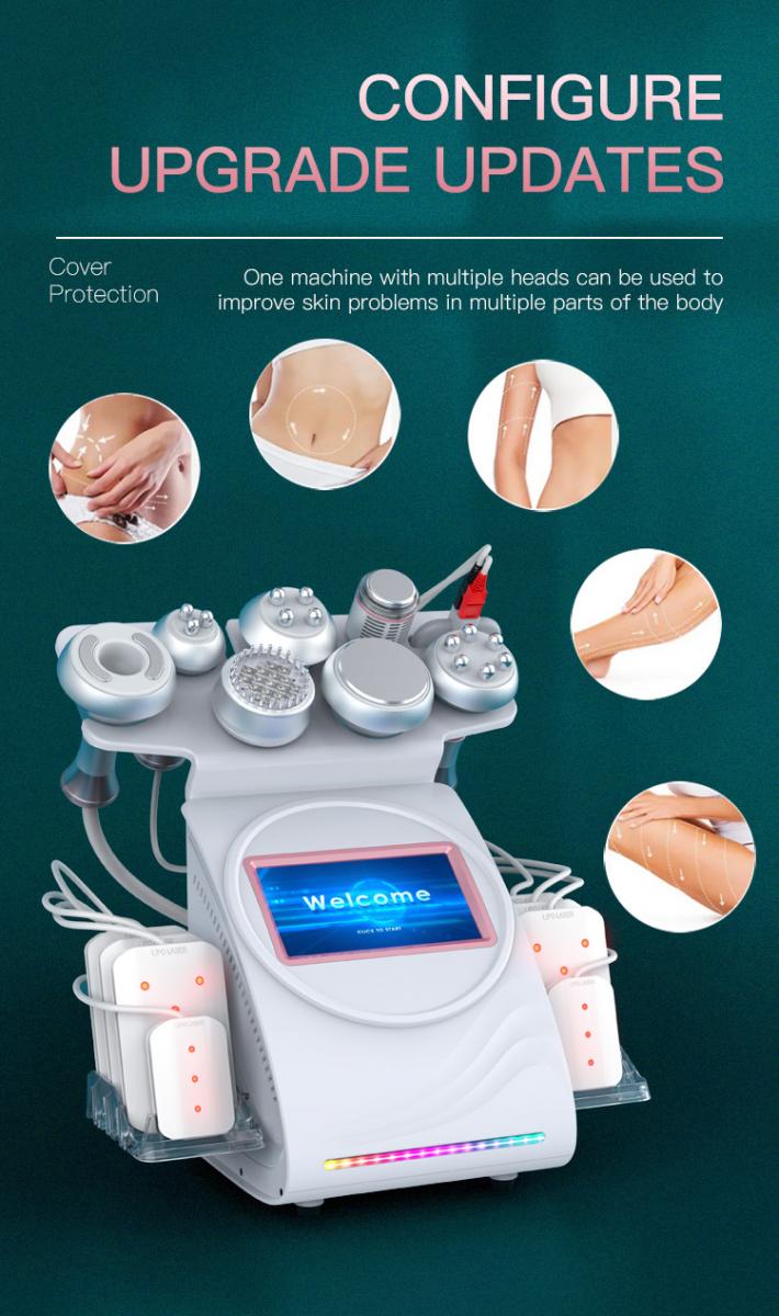 9w1 80K Urządzenie RF z Kawitacją Ultradźwiękową, Pady EMS Mikroprąd/Lipolaser, Urządzenie do Modelowania Sylwetki, Antycellulitowy Masażer Próżniowy do Użytku w SPA i Salonie Kosmetycznym